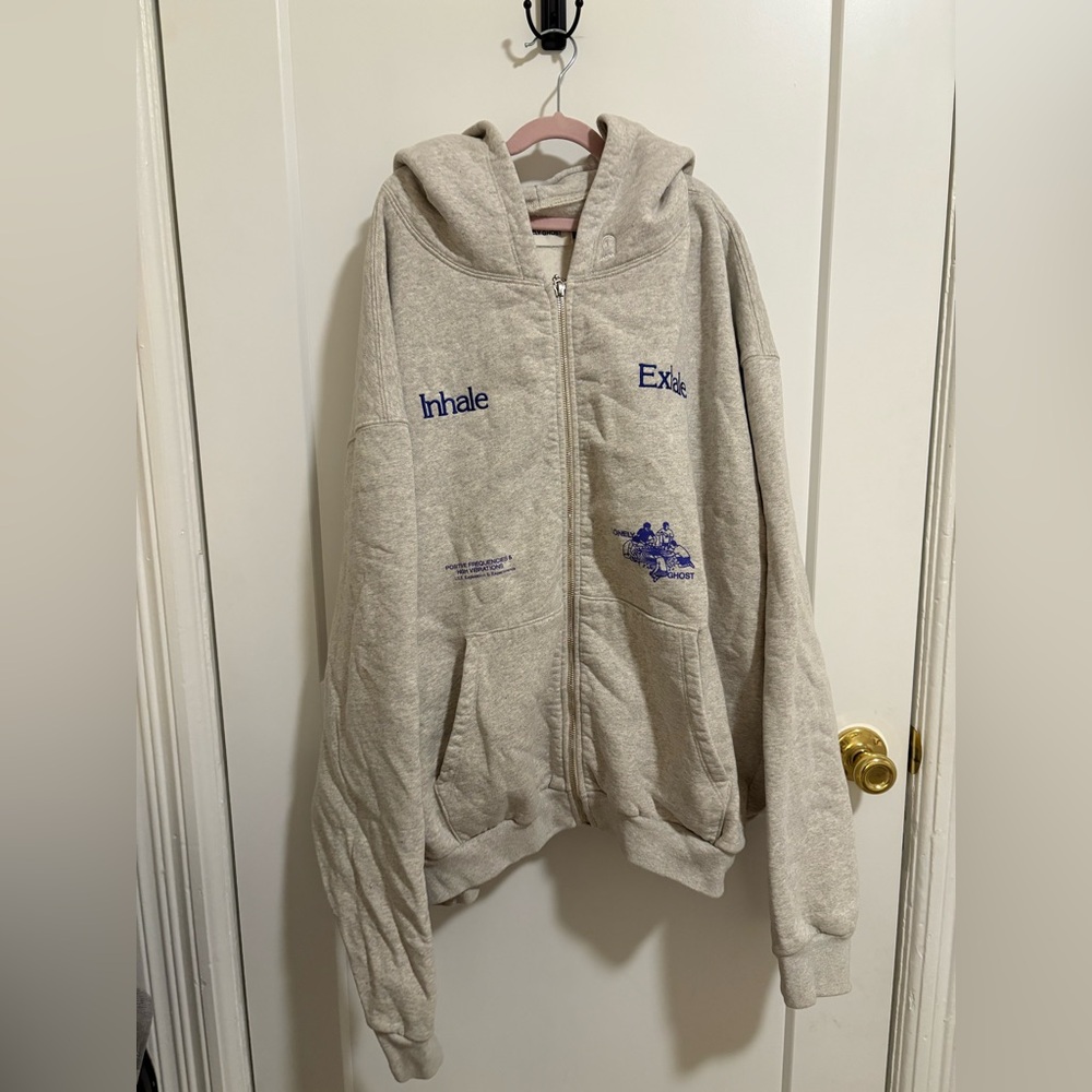 LONELY GHOST Gray Hoodie Jacket